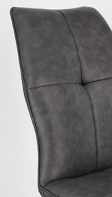 Scaun dining gri antracit din piele ecologica si metal, Kepler Bizzotto