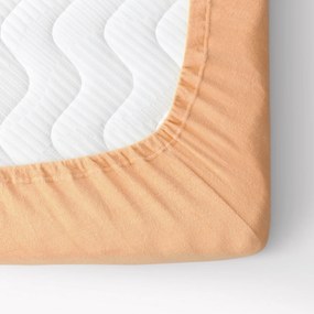 Goldea cearceafuri de pat din terry cu elastic - culoare  somon 90 x 220 cm