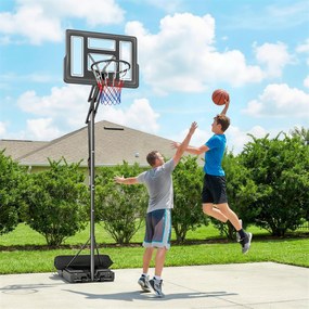 SPORTNOW Coș de Baschet Reglabil 235-305cm, Rezistent la Impact, Negru | Aosom Romania