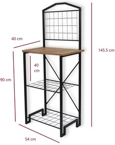 Măsuță servire Kekate (pin atlantic + negru) . 1094055