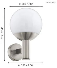 Aplică LED de exterior Eglo 33564 NISIA-C LED/9W/230V IP44