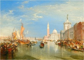 Tablou pe sticlă - Joseph Mallord William Turner, Venice the Dogana and San Giorgio Maggiore, reproducere (70x50 cm)