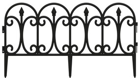 Borduri de gazon, 17 buc., negru, 10 m, PP