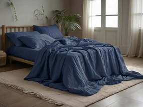 Lenjerie de pat muselina MUSSARI albastru inchis Dimensiune lenjerie de pat: 2 buc 70 x 90 cm | 200 x 220 cm