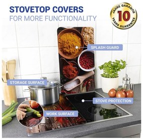 Set 2 protecții din sticlă pentru aragaz Wenko Spices, 52 x 30 cm