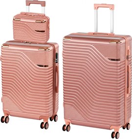 TraveLux Urban XVII set valiză rulantă aur roz