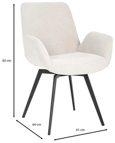 Scaun sufragerie Halmare  (crem + negru). 1100120
