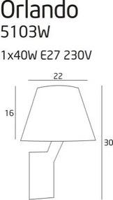 Aplica de perete moderna Orlando crom/ alb 5103W/WH MX