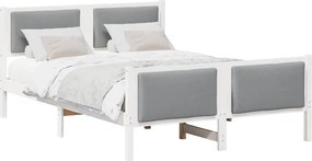 vidaXL Cadru de pat cu headboard Gri deschis 140 x 190 cm țesătură