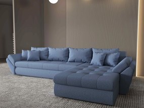 Colțar extensibil dumonde cu ladă de depozitare si sezut confortabil din spuma high-density, Loana XL Enjoy Albastru II 335x185 cm