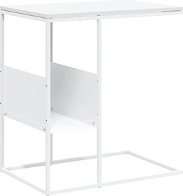 vidaXL Masă laterală, alb, 55x36x59,5 cm, lemn compozit