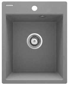 Chiuvetă de bucătărie Deante CORIO ZRC_S103, 50 x 40 cm, granit, gri metalizat