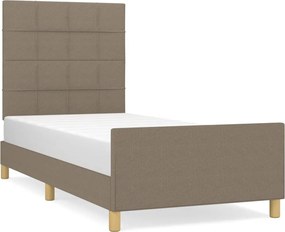 vidaXL Cadru de pat fără saltea Taupe 90x200 cm țesătură