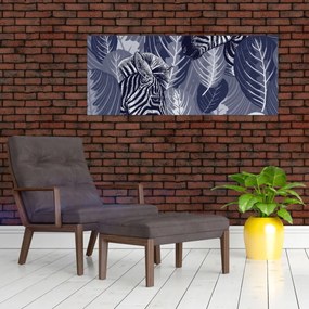 Tablou - Zebre albastre (120x50 cm)