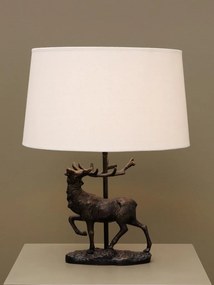 Lampa de masa, din aluminiu, cu abajur din in, Deer