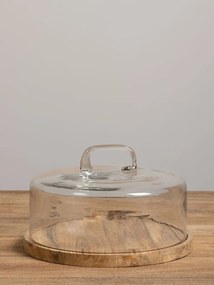 Tava rotunda din lemn de mango, cu capac din sticla, D30cm, Artisan