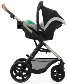 Cărucior de copii combinat 3 în 1 KINDERKRAFT MOOV 2 Moonlight grey + scaun auto MINK PRO