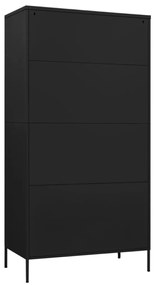 Sifonier, negru, 90x50x180 cm otel Negru, 1