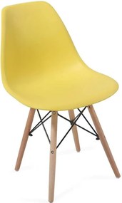 Set de scaune de luat masă din plastic, 2 bucăți, galben