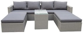 Set mobilier de grădină gri din ratan artificial pentru 4 persoane Drammen - Bonami Selection