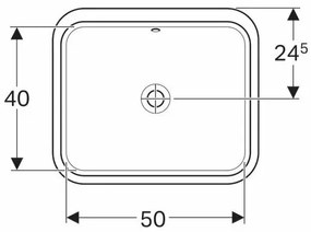 Lavoar sub blat Geberit Variform 58 cm fara orificiu baterie cu orificiu preaplin