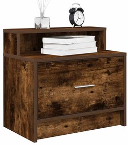 vidaXL Noptiera cu sertar stejar afumat 51x31x47 cm