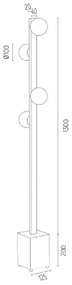 Lampadar, Lampa de podea cu 4 surse de lumina FREEMONT