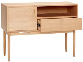 Comodă în culoare naturală înaltă cu aspect de lemn de stejar 100x75 cm Cube – Hübsch