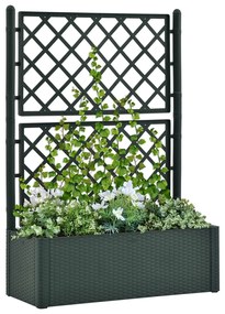 Strat inaltat gradina cu spalier si sistem de auto-udare, verde Verde inchis, 100 x 43 x 142 cm, 1