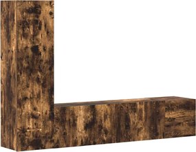 vidaXL Set dulapuri TV, 3 piese, stejar fumuriu, lemn prelucrat