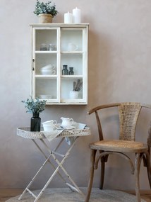 Vitrina din lemn masiv, cu usi glisante, aspect vintage