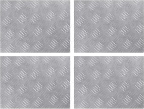 vidaXL Trepte Dreptunghiular 4 pcs Argintiu 40 x 30 cm Aluminiu