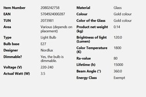 Bec decorativ Retro E27 G125 Dimabil