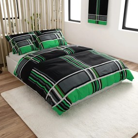 Lenjerie de pat din bumbac KARO BLEND verde Dimensiune lenjerie de pat: 70 x 90 cm | 140 x 200 cm