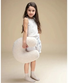 Pernă decorativă pentru copii crem cu tapițerie din țesătură bouclé U – Wigiwama