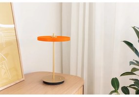 Veioză portocalie LED cu intensitate reglabilă cu abajur din metal (înălțime 31 cm) Asteria Move – UMAGE