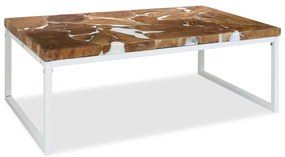vidaXL Măsuță de cafea din tec și rășină, 110 x 60 x 40 cm