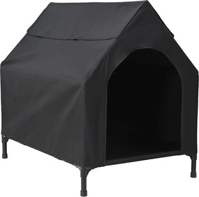 vidaXL Casă pentru animale de companie Negru 110 x 75 x 90 cm Oțel