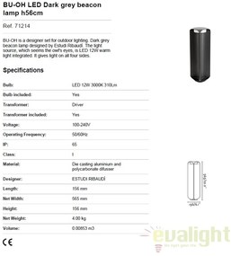 Stalp LED iluminat exterior cu protectie IP65 BU-OH II 71214