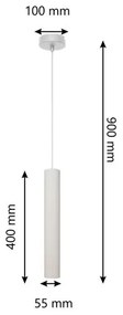 Lustră LED pe cablu TUBA 1xGU10/4,8W/230V albă