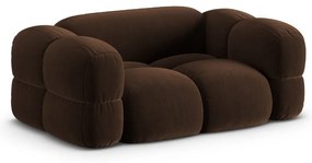Canapea maro închis cu tapițerie din catifea 180 cm Loretto – Cosmopolitan Design