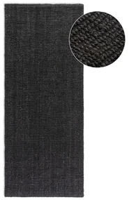 Covor tip traversă negru din iută 80x200 cm Bouclé – Hanse Home