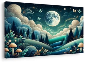 Tablou peisaj forestier sub stele