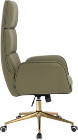 HR850K Scaun Khaki Piele Ecologica Premium Soft cu Bază Aurie