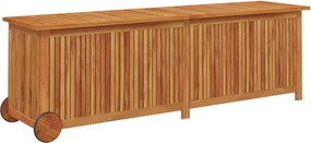 vidaXL Ladă depozitare grădină cu roți, 150x50x58cm, lemn masiv acacia