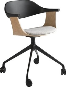 Scaun de birou pivotant design modern Gris-Negro