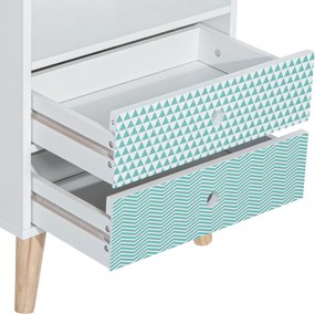 HOMCOM Comodă din lemn cu 2 sertare noptieră cu poliță deschisă pentru dormitor living 45x30x65 cm Alb | Aosom Romania