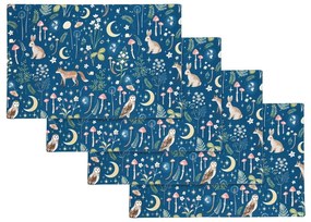 Suporturi pentru farfurii 4 buc. din bumbac 30x46 cm Enchanted Twilight Animals – Catherine Lansfield