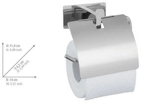 Suport pentru hârtie igienică argintiu lucios autoadeziv din oțel inoxidabil Genova – Wenko