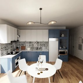 Lustră pe tijă LOTUS 2xE14/10W/230V negru/bej